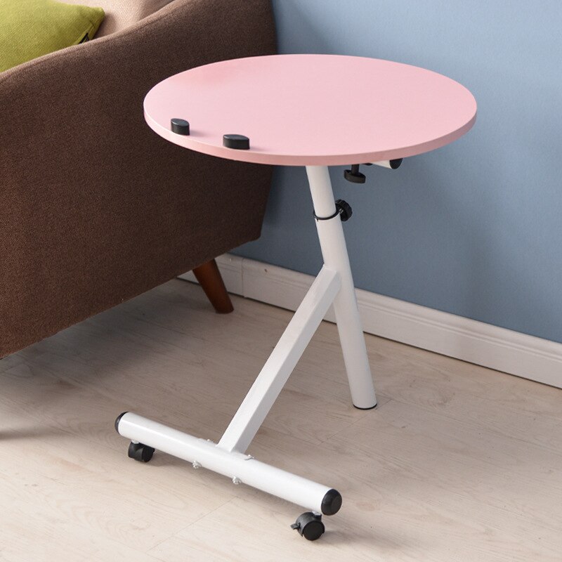 Household movable modern simple lifting oval coffee table living room coffee table laptop stand bedside small side table: B