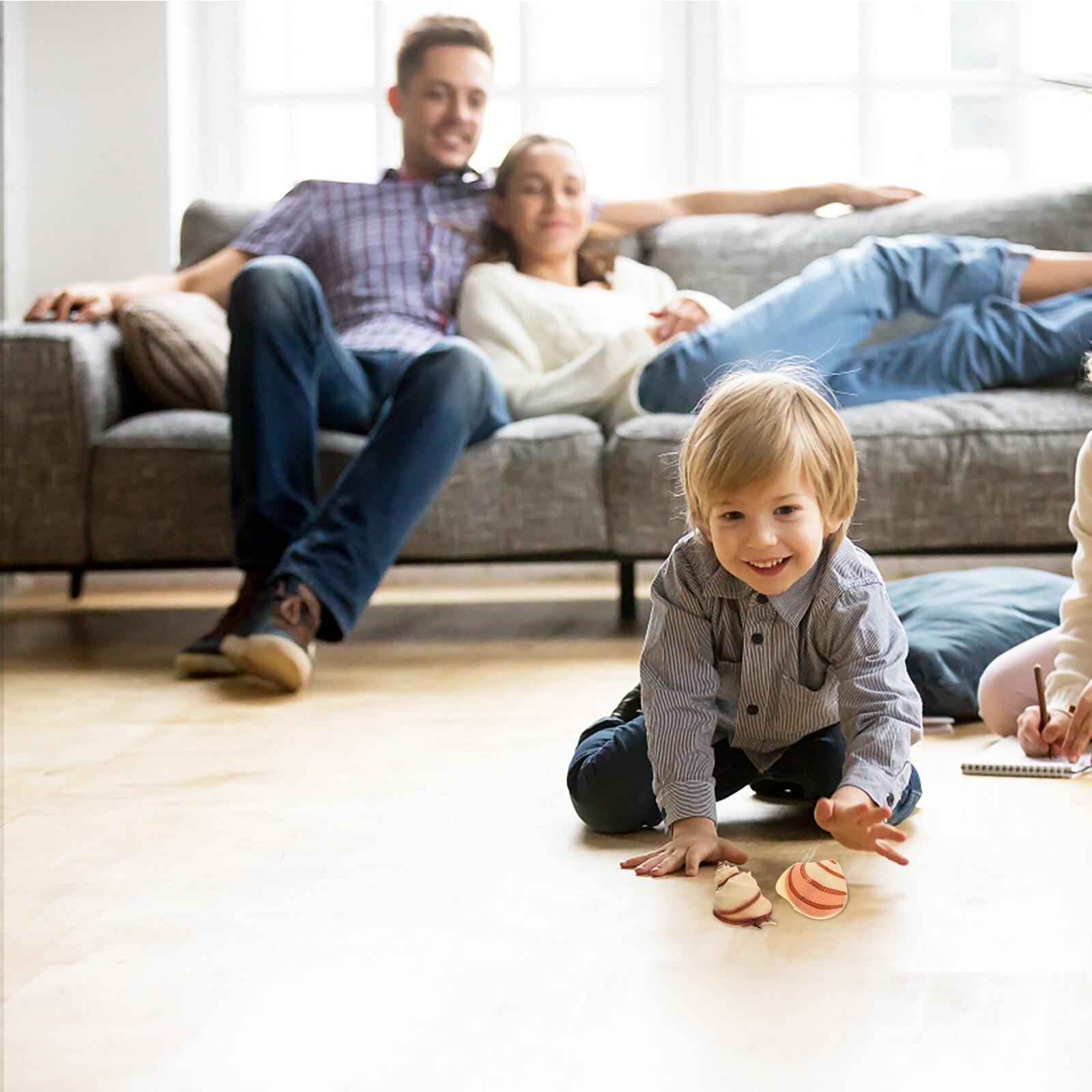 2Pcs Simulated Sea Animal Model Vivid Sea Creature Conch Shell Tabletop Decor