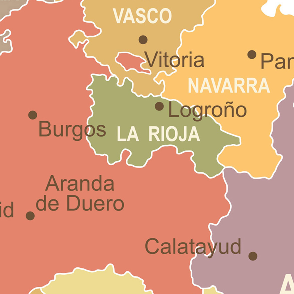 A1 tamanho a espanha mapa político parede arte cartaz não-cheiro pintura da lona crianças material escolar sala de estar decoração para casa