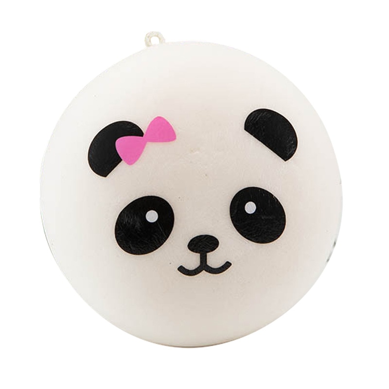 7Cm Squishy Panda Bun Stress Reliever Bal Langzaam Stijgende Decompressie Speelgoed Pu Sleutelhangers Sleutelhanger Kinderen Speelgoed Voor Kinderen
