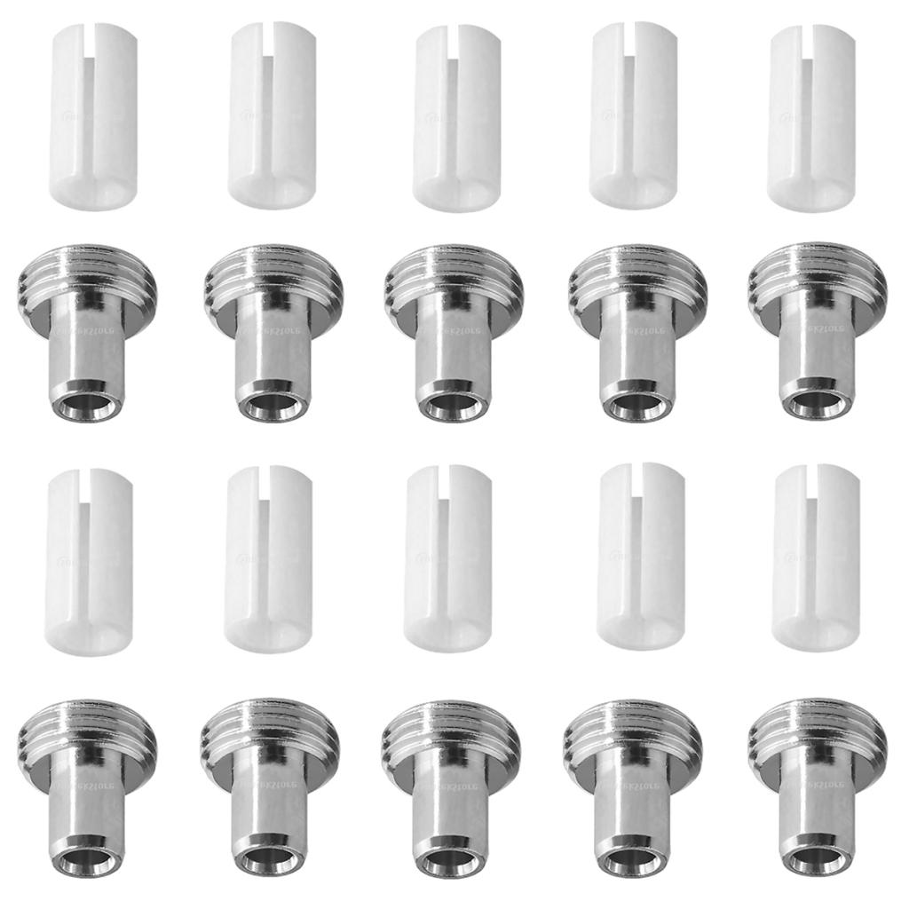 LeeBeTo 10Stck Keramik Rohr Ärmeln und 10Stck Metall Kopf Stecker Adapter für Fiber Optik Visuellen Fehler Lokalisierer