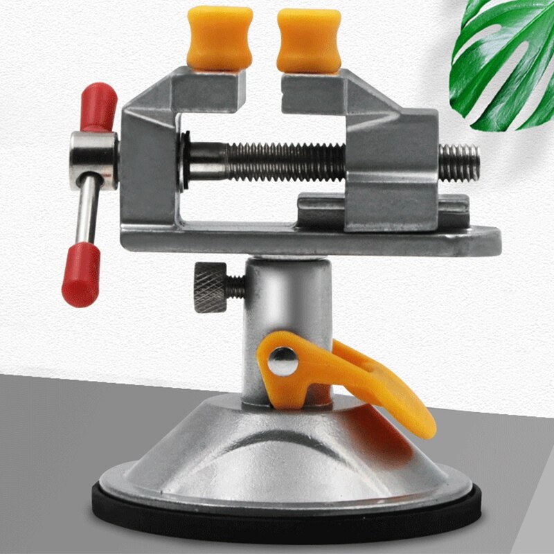 Table Vise Bench Vise Fixed Frame Sucker Clamp Adjustable Rotatable Aluminum Alloy Bench Screw for DIY Craft Mold Fixed Repair T
