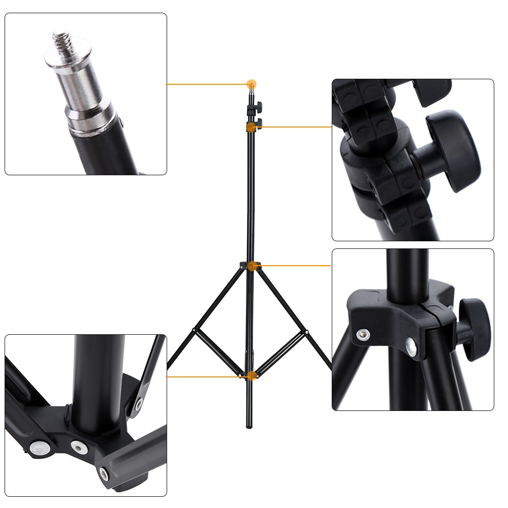 Photography Photo Studio Light Stand 2m / 6.6ft with 1/4" Screw for Video Portrait Studio Soft Box Product LED Vedio Light