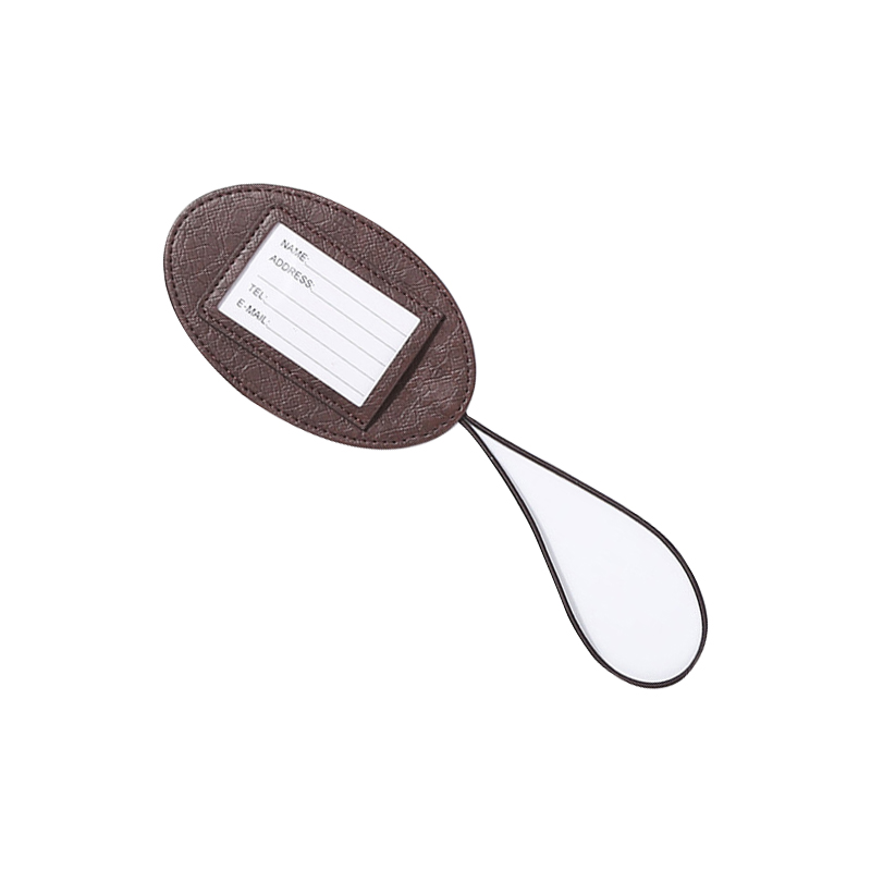 1PC Travel Accessories Luggage Tag Round PU Leather Suitcase ID Addres Holder Baggage Boarding Women Men Portable Label: Brown