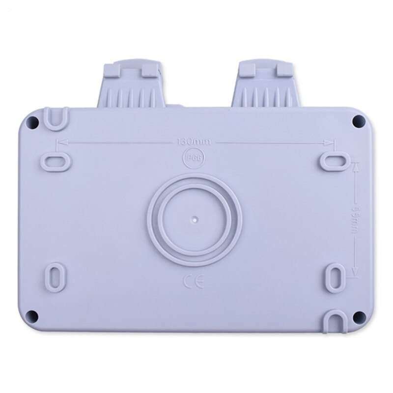 IP66 Waterproof Outdoor BOX Wall Socket 13A Double Universal / UK Switched Outlet with USB Charging Port UK Plug