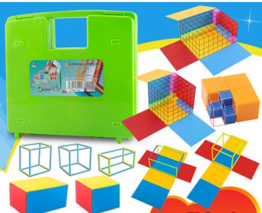 Schule Würfel quader spleißen rahmen bauen Stock geometrie Rand lange oberfläche bereich Erweiterung drei-dimensionale geometrische modell: transparent