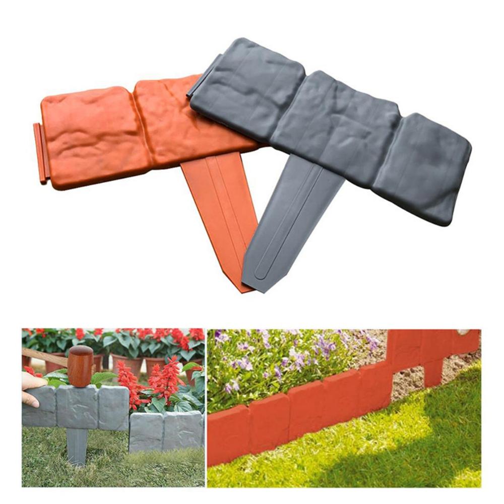 Diy imitação de pedra cerca jardim borda paralelepípedos chão cerca dobrável emenda jardim gramado cerca decoração
