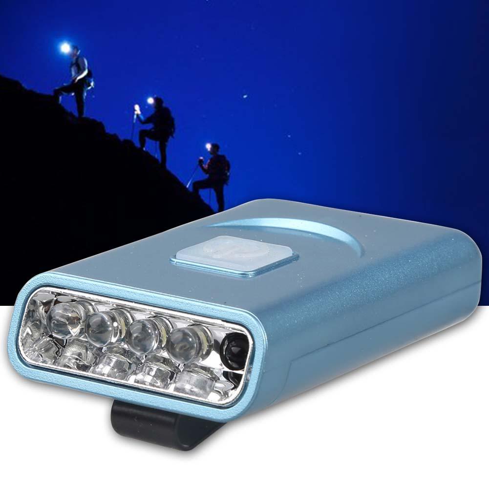 Rechargeable 5LED bright brim light head cap hat lamp USB infrared sensor XPE: Blue