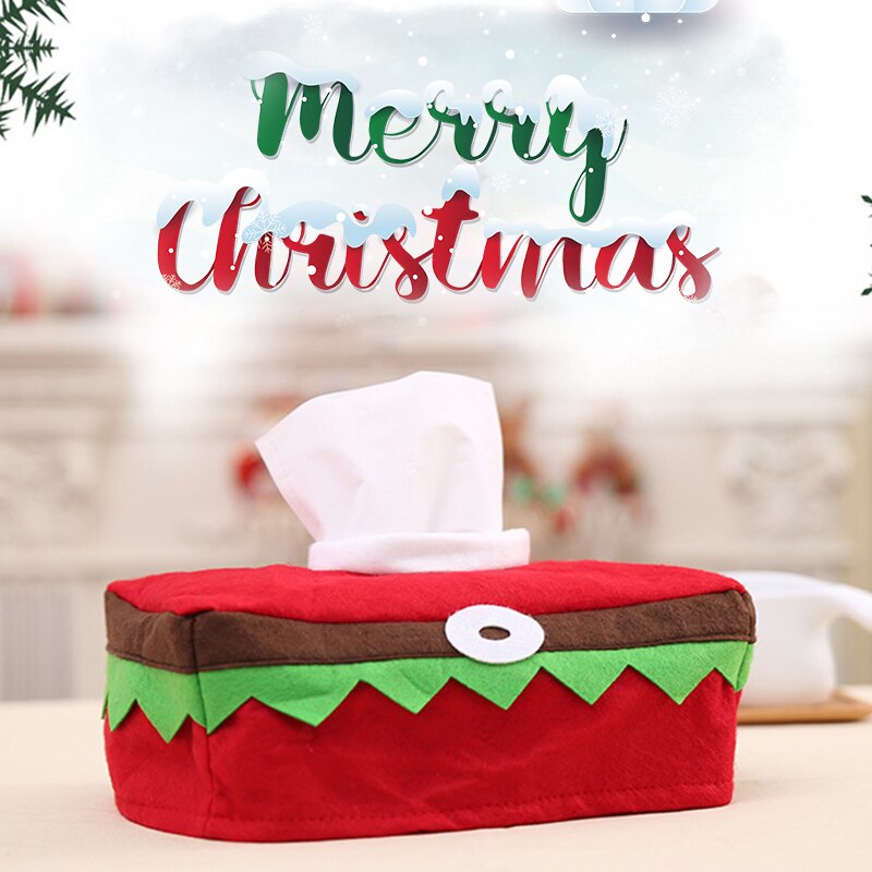 Christmas Velvet Elf Tissue Box Cover Christmas Decorations for Home Table Noel Year Decoration Navidad tissue box
