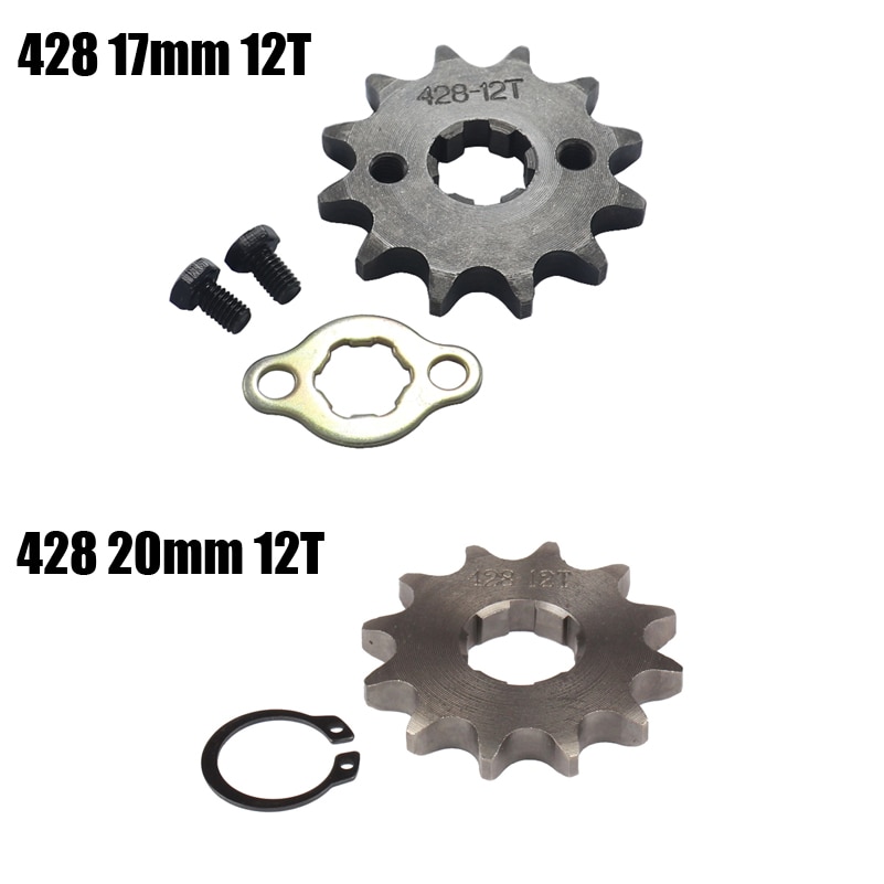 428- kjede 12t 17mm 20mm fremre motorhjul til 50cc til 125cc smuss sykkel atv gå kart quad pitbike buggy motorsykkel