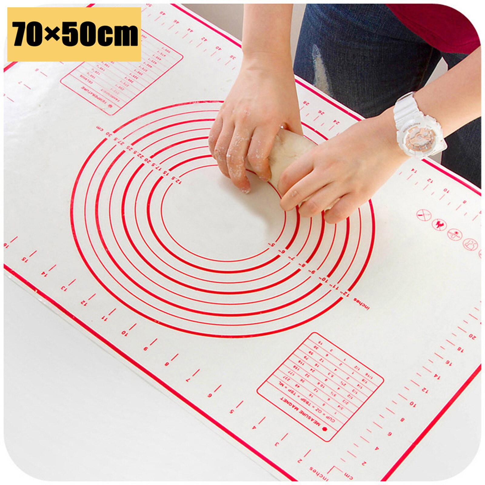 Silicone Pastry Board Non Stick Dough Rolling Mat With Measurement Dessert Pastry Dough Kneading Pad Kitchen Gadgets 70x50cm