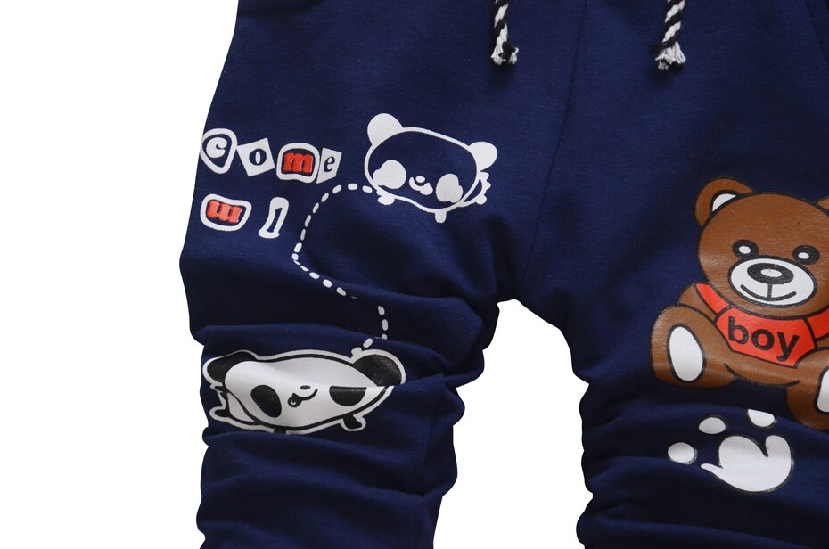 Daivsxicai Pants Cotton Boy Cute Cartoon Bear Baby Clothing Pants Baby All-Match Children Pants For Boys 7-24 Month