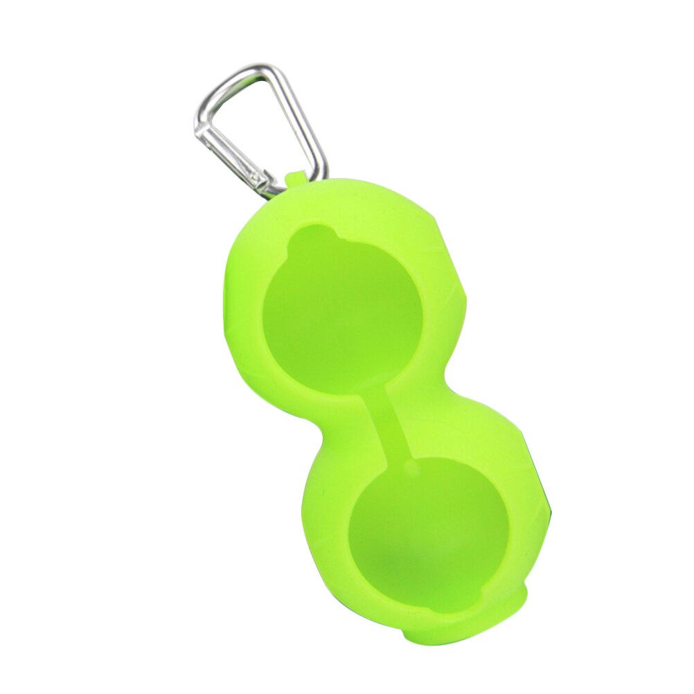 Soporte para pelota de Golf, de silicona, doble bola, almacenamiento, portador de protección con gancho: green