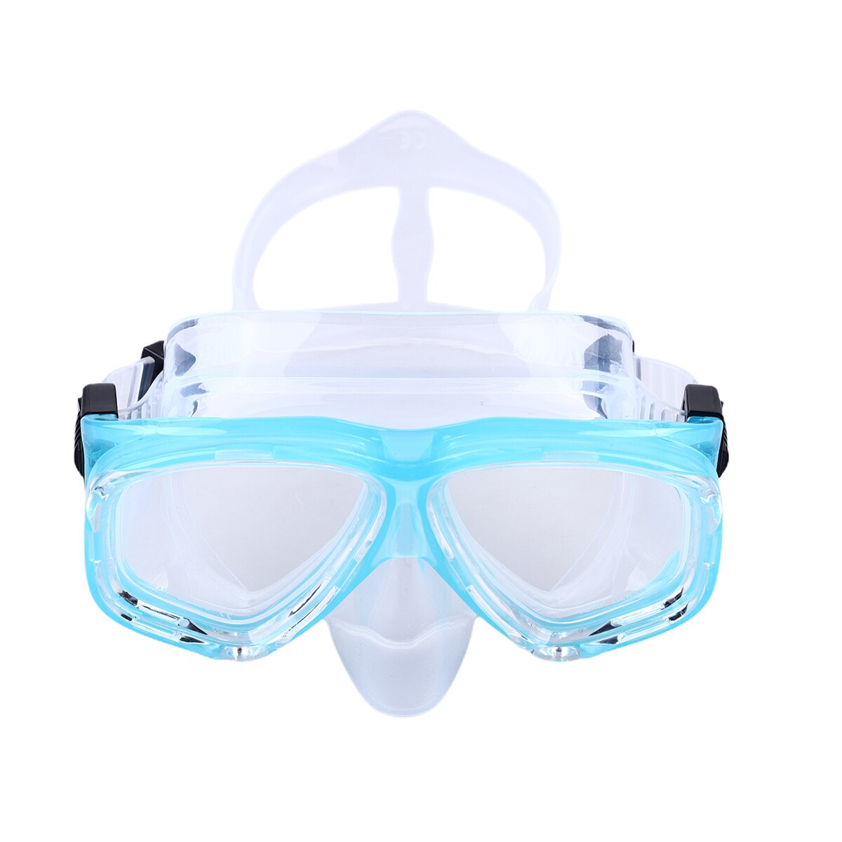 Máscara de mergulho de vidro temperado óculos de natação de silicone claro durável mergulho goggle snorkel equipamento de natação: Blue