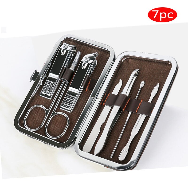 Ensemble de coupe-ongles, ensemble de 7 pièces, ciseaux à ongles, rainure à ongles, Pack dédié, pédicure pointue, olécrane, outils de manucure: square