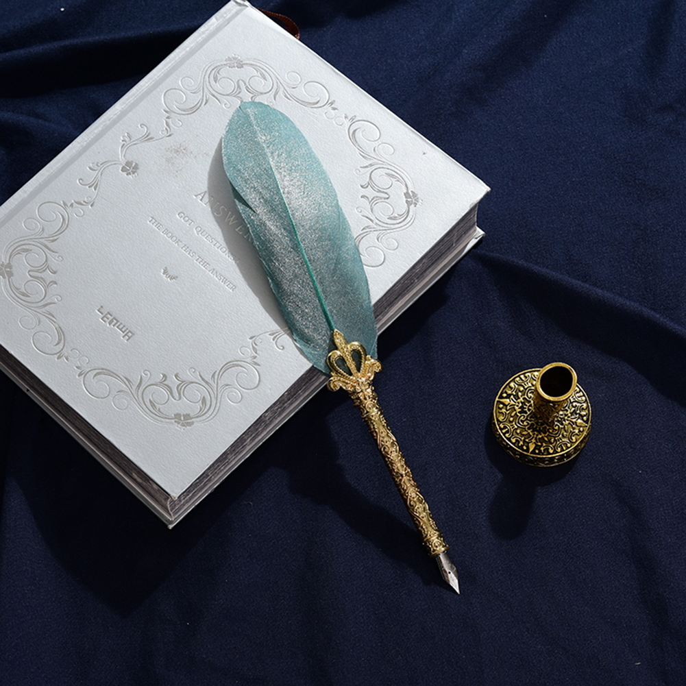 1 ensemble Vintage calligraphie plume Dip stylo + 2/5 plumes écriture encre Quill plume stylo ensemble rétro papeterie mariage anniversaire