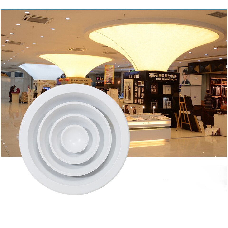 Round Diffuser Air Outlet Aluminum Central Air Conditioner Air Outlet Exhaust Vent Ceiling Wall