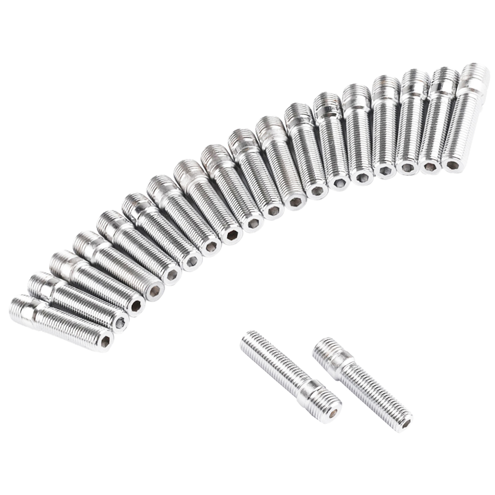 20pcs Extended M14*1.25 - M12*1.5 Long Wheel Stud Conversion 58mm Length Adapter Bolt