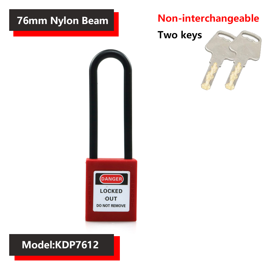 38mm industriële veiligheidshangsloten, loto-vergrendeling, nylon technische beugel, persoonlijke energievergrendeling, directe meerdere specificaties: Satijnnikkel