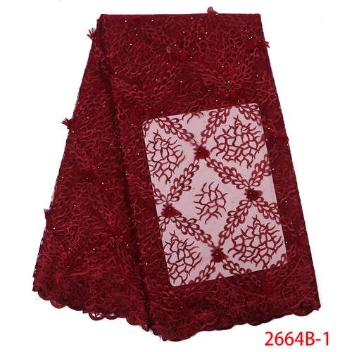 Afrikansk blonde stof 3d blomster blonde stof smuk applikation broderi med sten til kjoler  ks2664b-1: 2664b 1