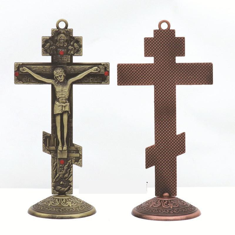 Vintage Russische Orthodoxe Kerk Icoon Cross Home Kerk Auto-interieur Prachtige Ornamenten Decoratie Ornamenten Religieuze