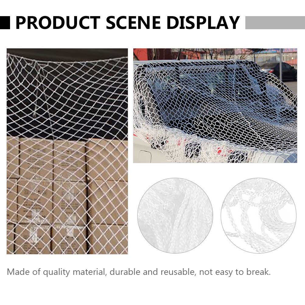 1pc Cargo Net Truck Trailer Mesh Cover Luggage Net Protective Screening (White)