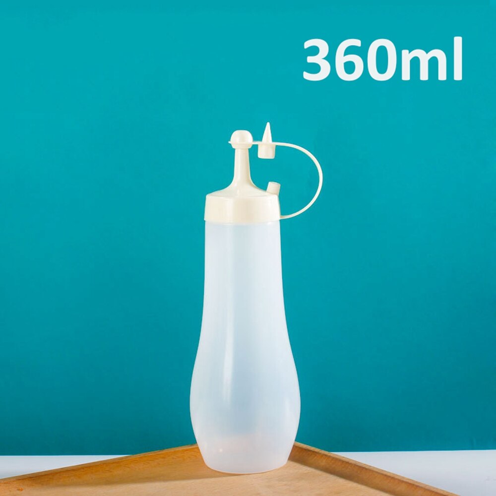 250/360/480/720ml bouteille de compression avec bouchon pour Ketchup moutarde Mayo Sauces chaudes huile d'olive Condiment presser bouteille outils de cuisine: 360ml-White