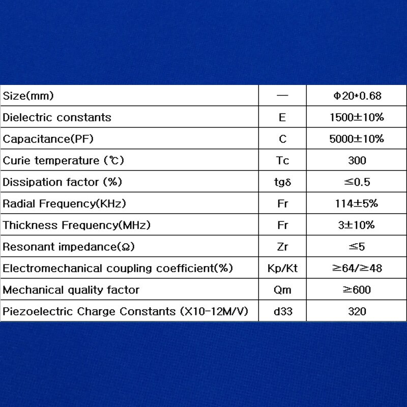 Ultrasonic Piezoelectric Ceramic 3M Disc 20x0.68mm-PZT4-A PZT Disks Crystal Element for Cosmetology Cleaning Transmitter Chips