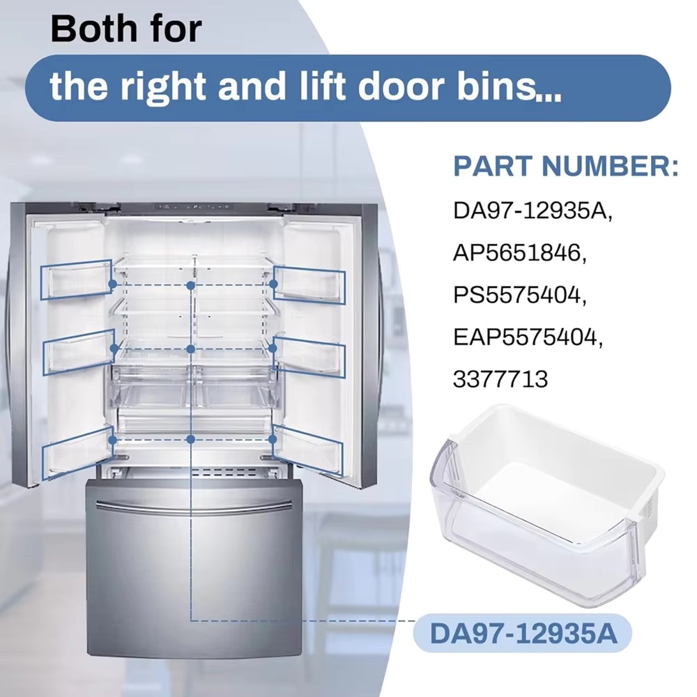 DA97-12935A Door Bin, RF220NCTASR Door Shelf Compatible with samsung (Both Left and Right) RF220NCTASG, RF220NCTAWW, RF220NCTASP