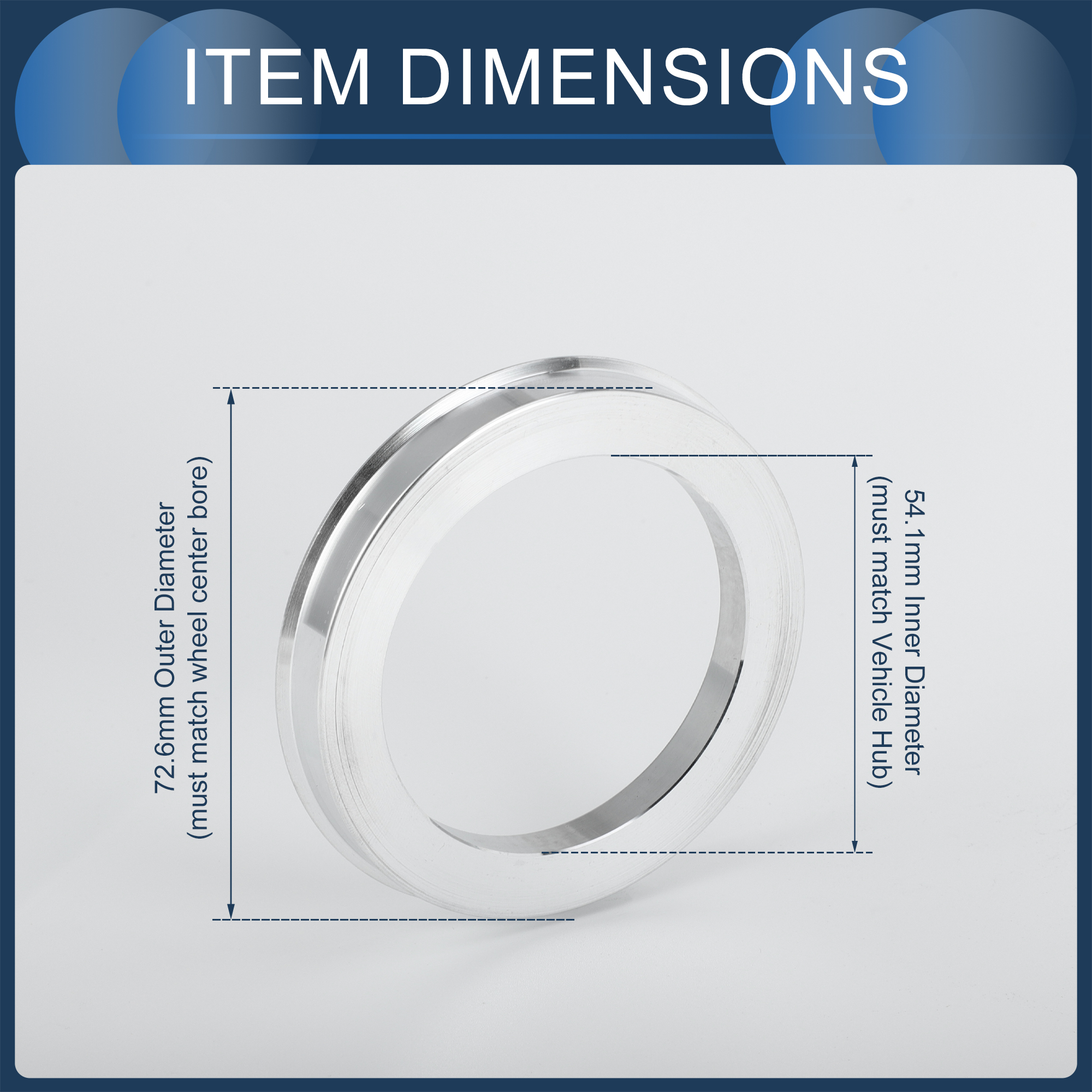 UXCELL 4pcs OD 70.1/72.6/72.1/73.1mm to ID 57.1/60.1/64.1/54.1/66.6/62.5mm Hub Centric Rings Wheel Hubrings Aluminum Alloy: Ivory