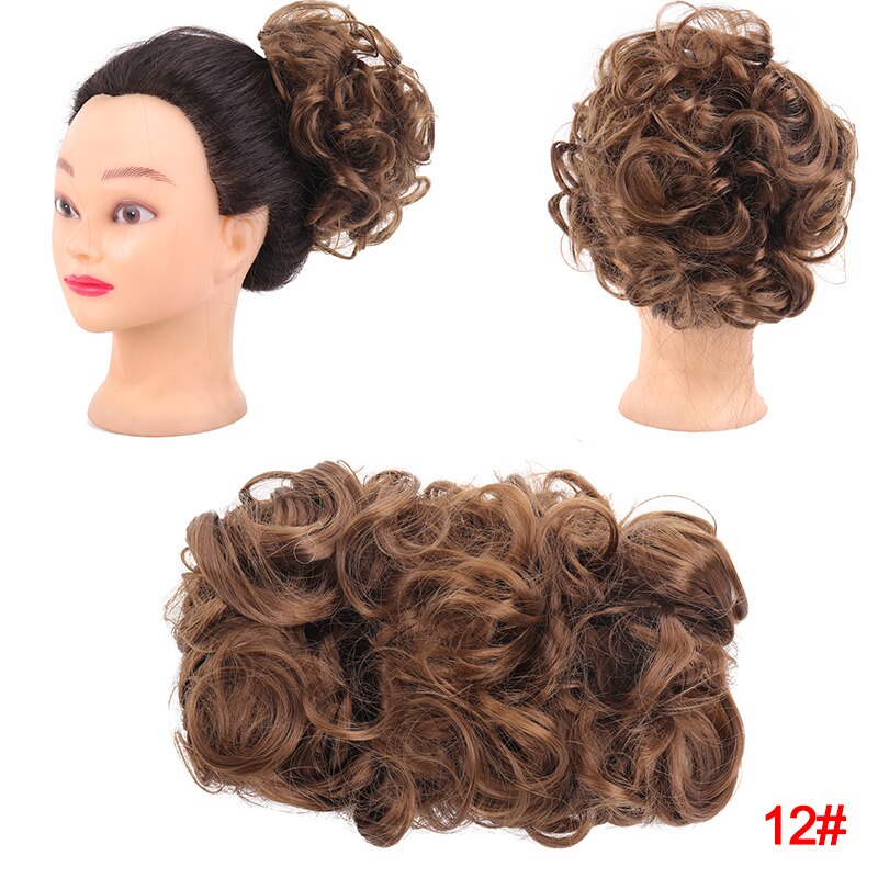 DIANQI synthetische haar elastische gummiband lockige chignon Netz mit zwei kunststoff kämme hochsteckfrisur abdeckung haar brötchen afro chignon für frauen: 12