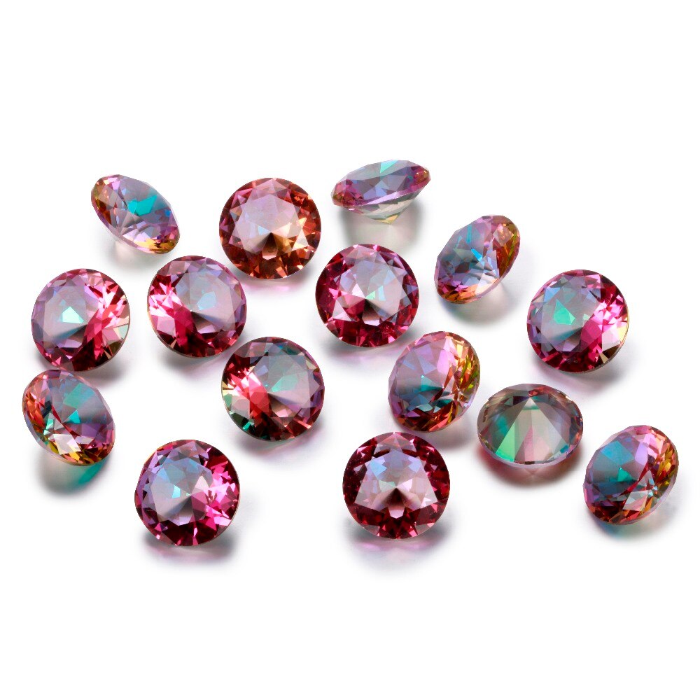 Charm Round 10x10MM Rainbow Topaz Stones 2-3CT Loose Gemstone Decoration Accessories 10 pcs/set