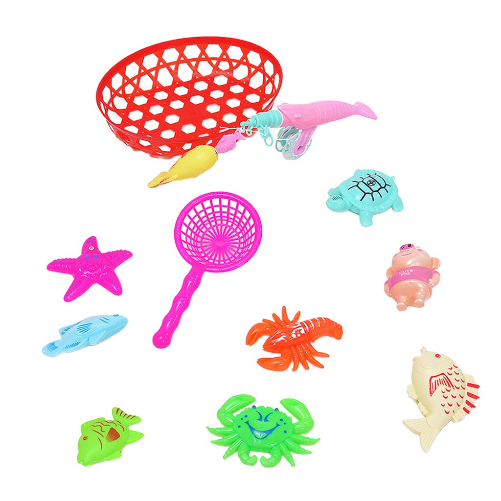 Fishing Baby Bathtub Floor Table Catching Fishes Pretend Fisherman Playing