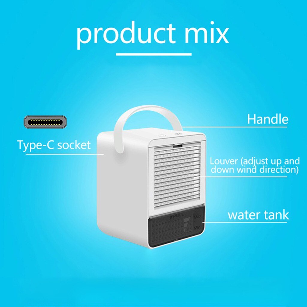 Mini Portable Air Conditioner Home Air Conditioning Portable Water Cooling Fan Mini Home Usb Charging Cooler Fan #z