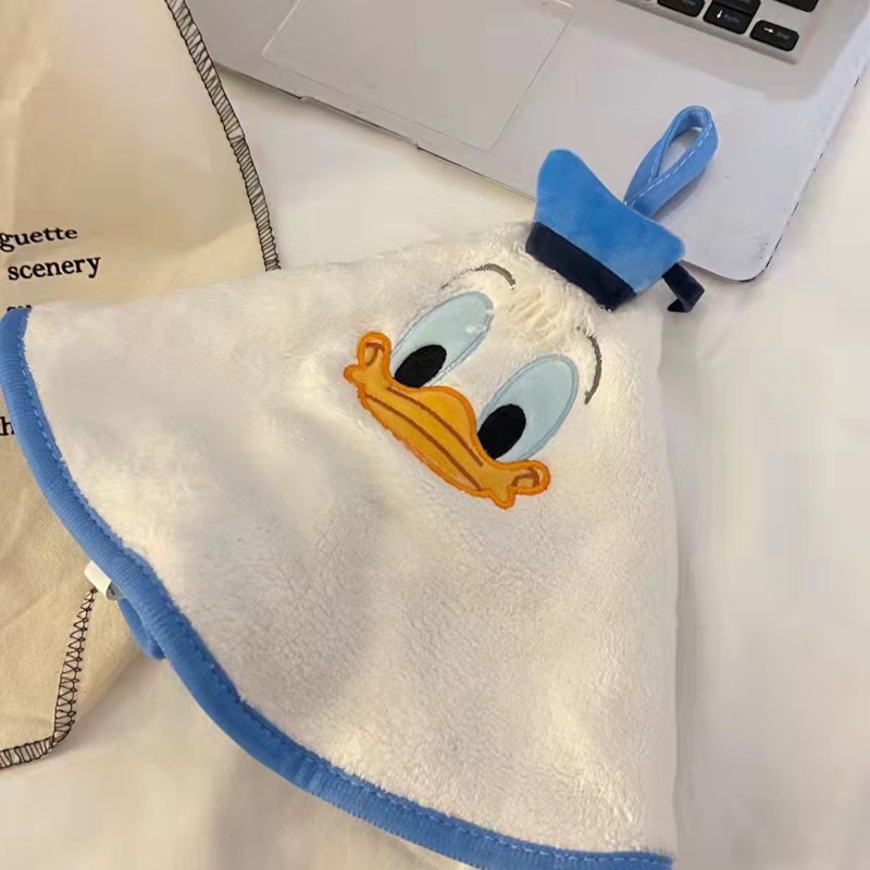 Serviette de toilette de dessin animé mignon pour enfants, décoration de cuisine, gant de toilette Kawaii, visage de mouchoir: Bleu