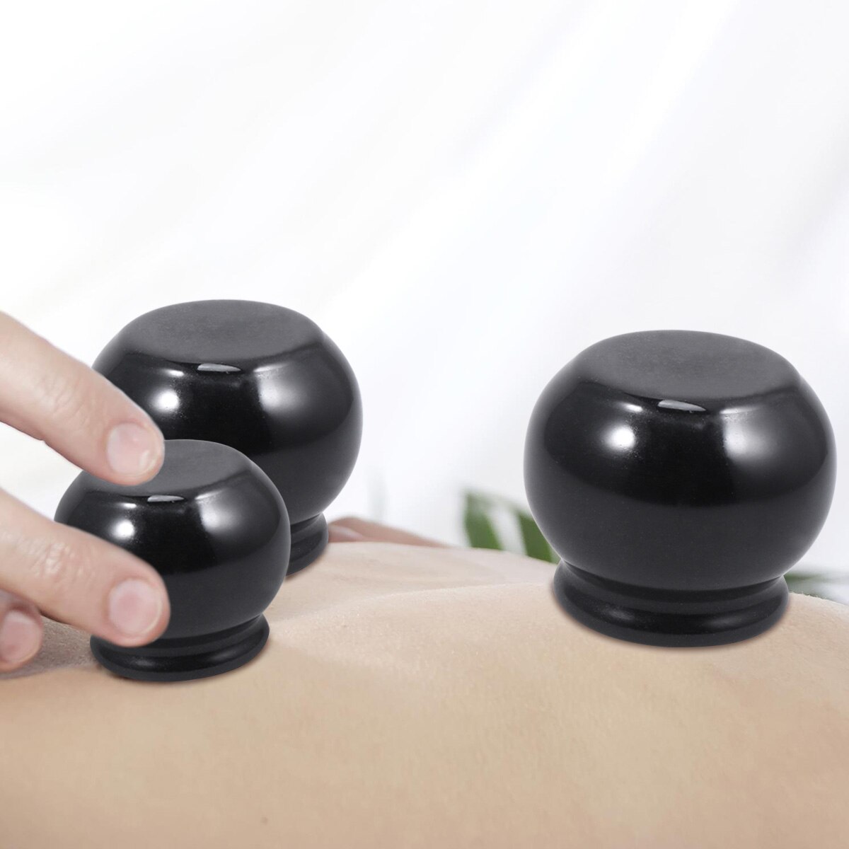 Vakuum cupping terapi sett kroppsmassasje cupping terapi stein meridian massasjeutstyr moxibustion kopping helse smertelindring