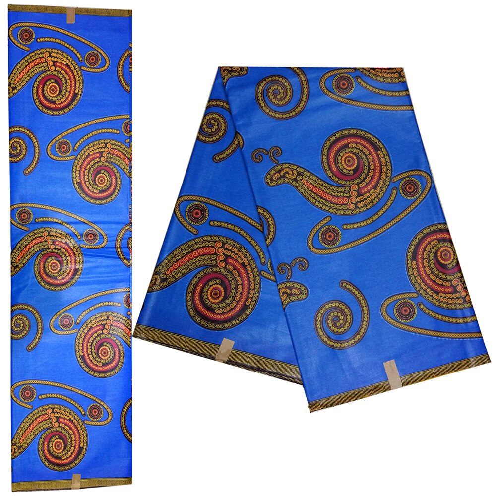 Afrikansk ankara pagne garanteret ægte ægte voks syemateriale blå 100%  bomuldssnegle mønster print stof 6 yards