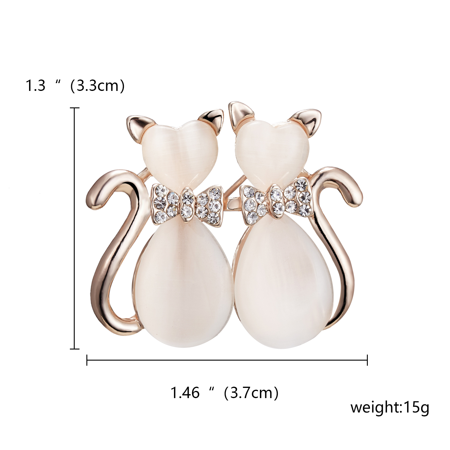 Rinhoo Cute Animal Cat Owl Bee Brooch For Women Europe And America Crystal Brooch Pins Jewelry: 8