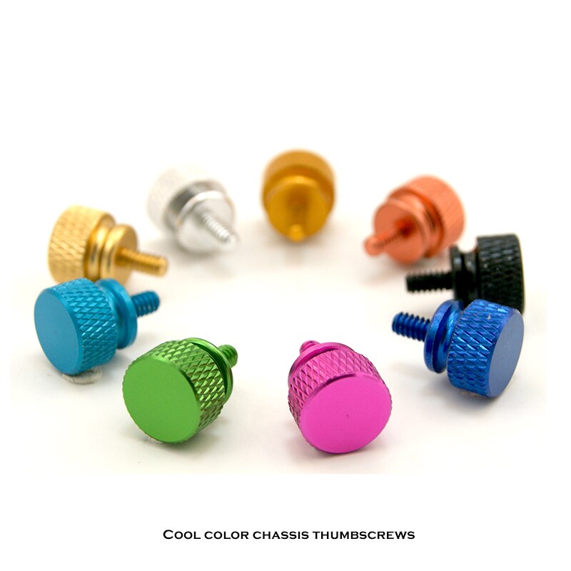 PC Cooling MOD Colorfull Hand Screws For Chassis Side Panel 5pcs