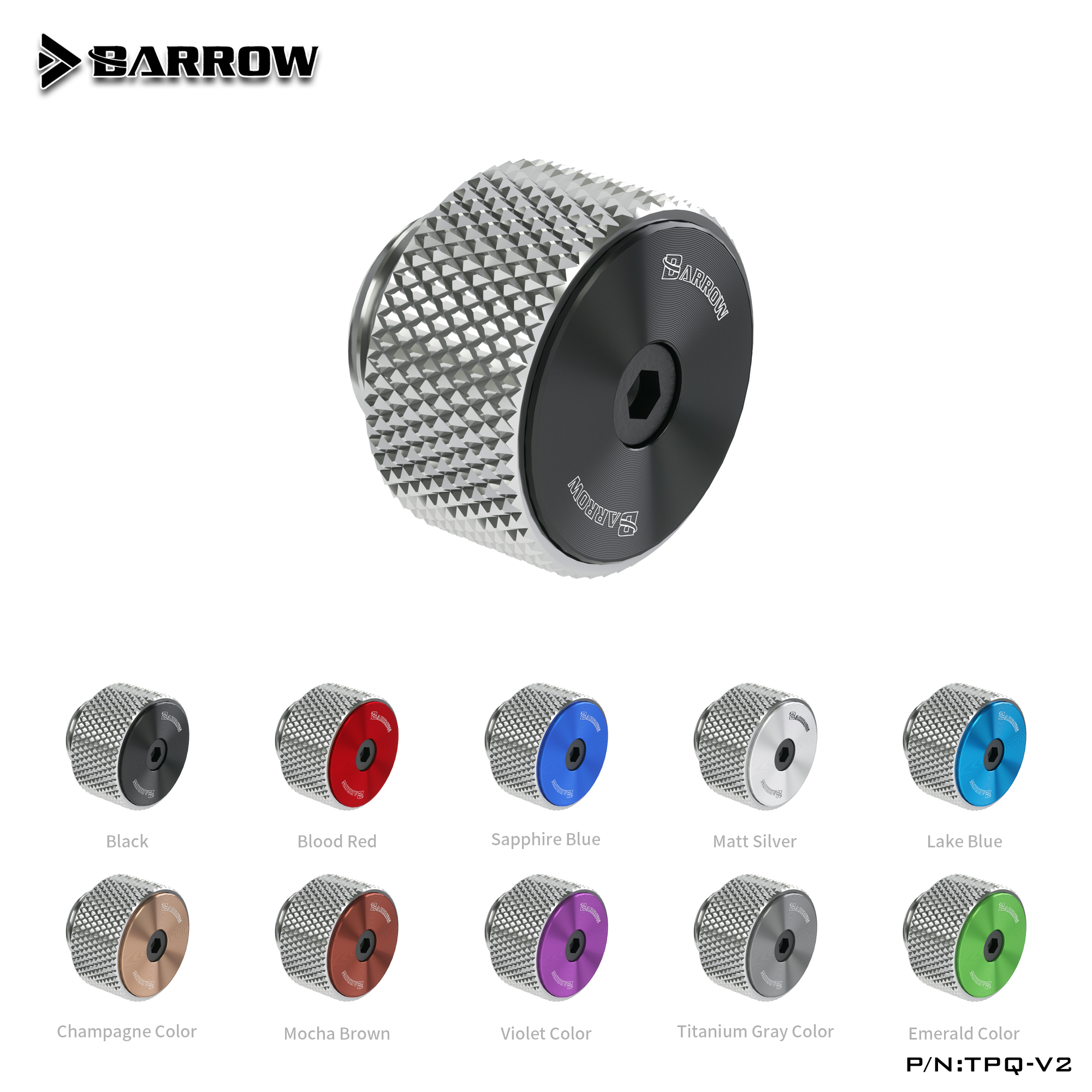 Barrow G1/4'' brass Manual exhaust valve air evacuation valve for computer water cooling system. TPQ-V2: PURPLE / SPEC 8