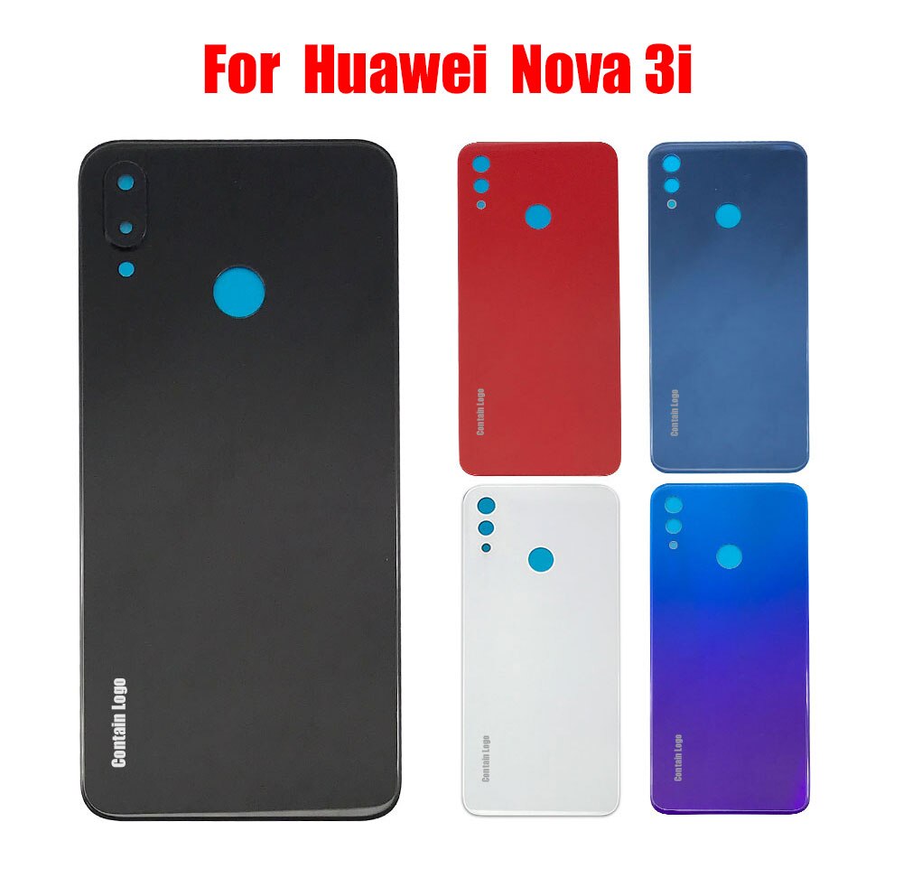 Vitre arrière pour Huawei Nova 3i couvercle de batterie boîtier de porte arrière pour Huawei NOVA 3i couvercle de batterie + objectif de caméra INE-LX1 LX2