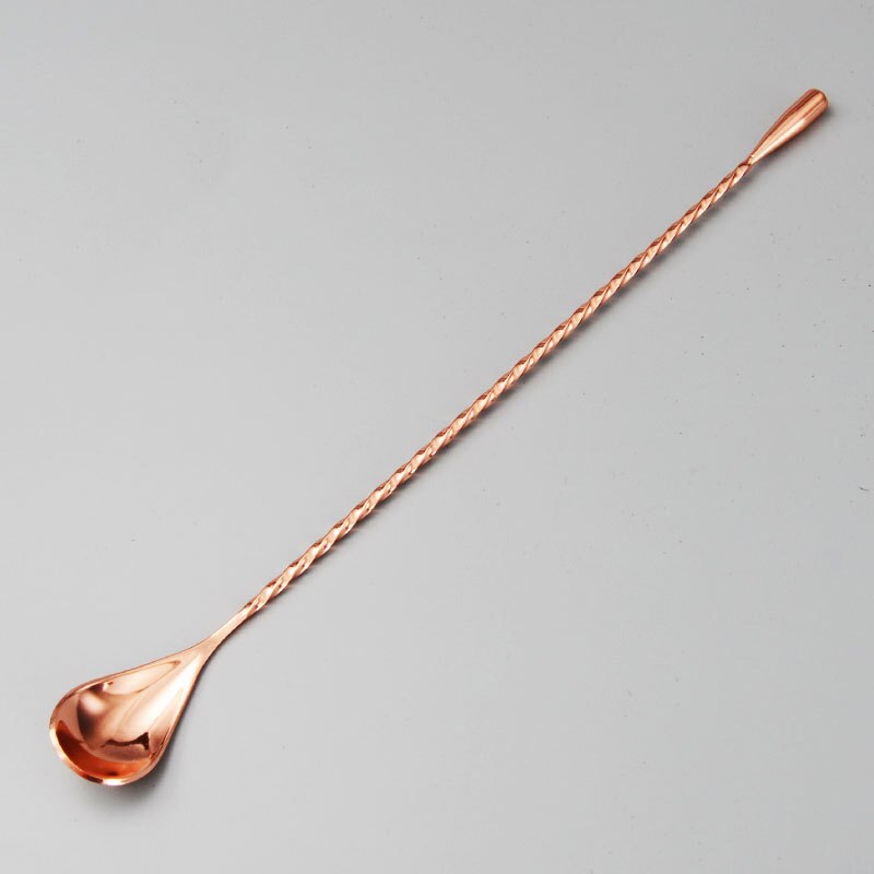 1 stk 30cm blande cocktailskjeer i rustfritt stål spiralmønsterstang dråpeskje røreskje barverktøy bartenderverktøy: rose måke