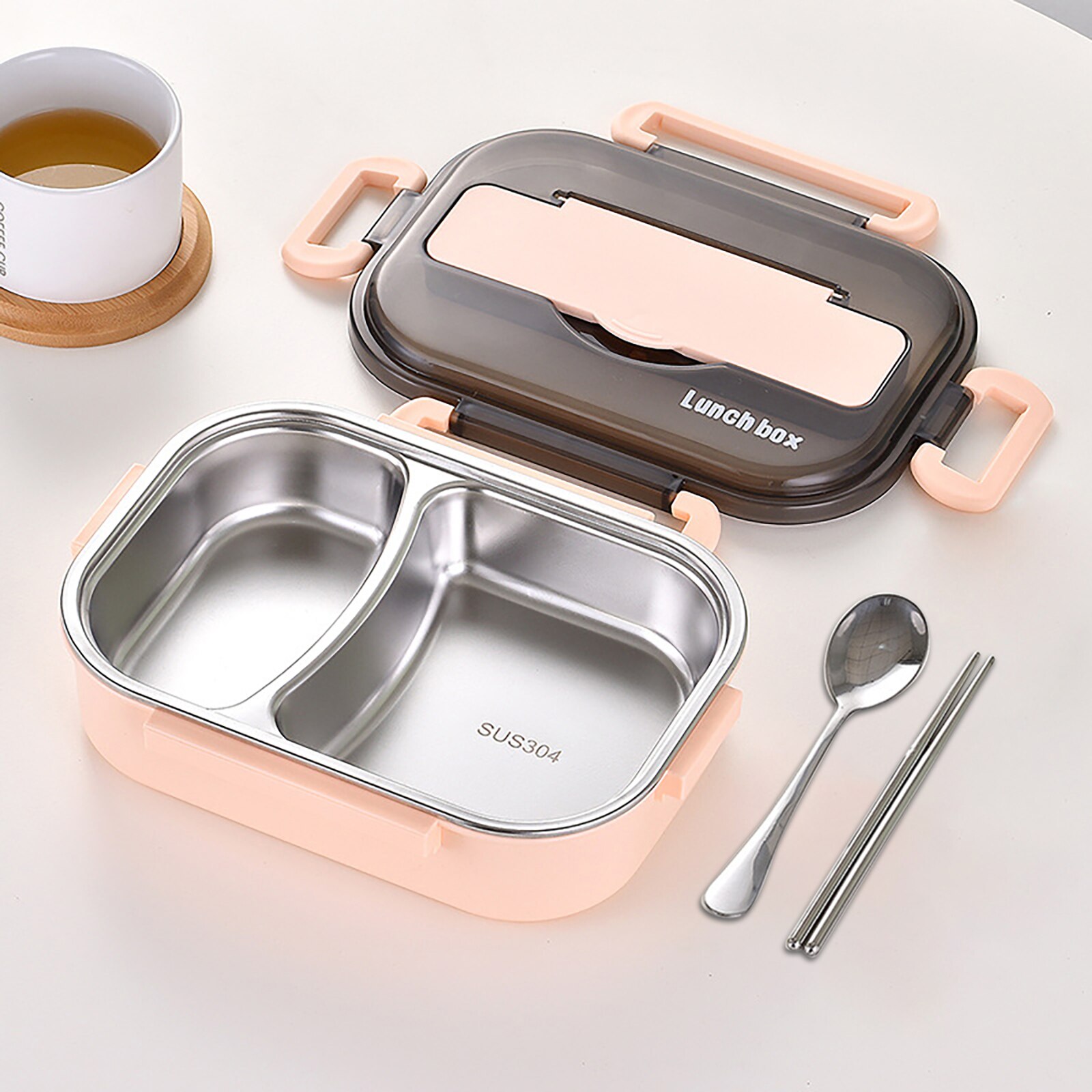 Household Stainless Steel Lunch Box Portable Leakproof Insulation Bento Box Kitchen Food Storage Box Dishware for School Office