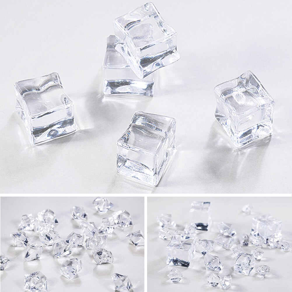 Transparent Plastic Simulation Crushed Ice Ice Cube Photography Props Summer Beer Whisky Soda Drink Photo Shooting Props DIY Dec