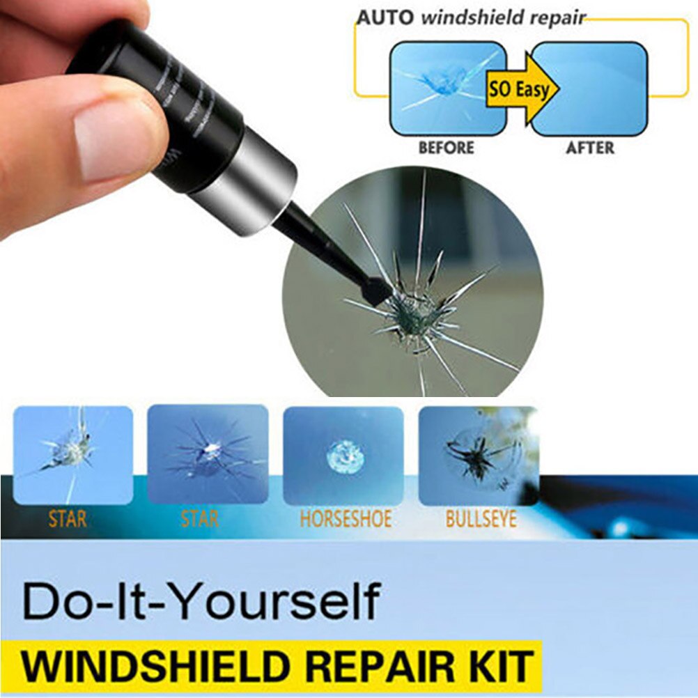 Car Window Repair Tool Kit DIY Glass Crack Chip Repair Liquid Windscreen Glass Scratch Crack Restore Windshield Repair Suit