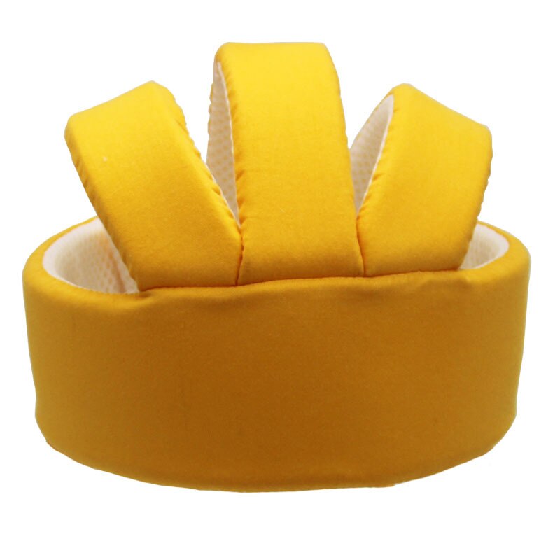 Spædbarn knuste-resistent hovedbeskyttelse hjelm baby hat stødabsorbering åndbar stil småbørnehætte kollisionssikker hætte: Citrongul
