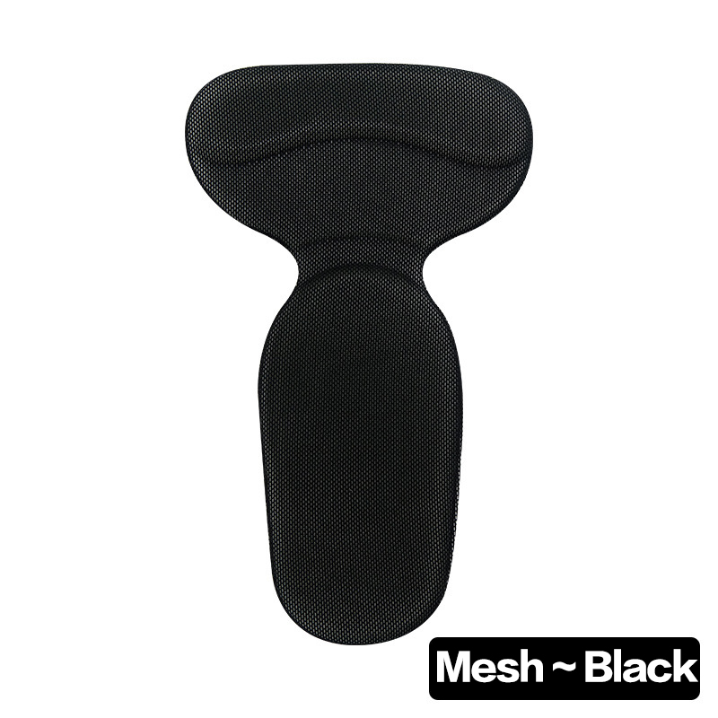 1 pair Gel Foot Care Orthopedic Insole Brand T-Shape Silicone Non Slip Cushion Foot Heel Protector Liner Shoe Insole Pads: Mesh-Black