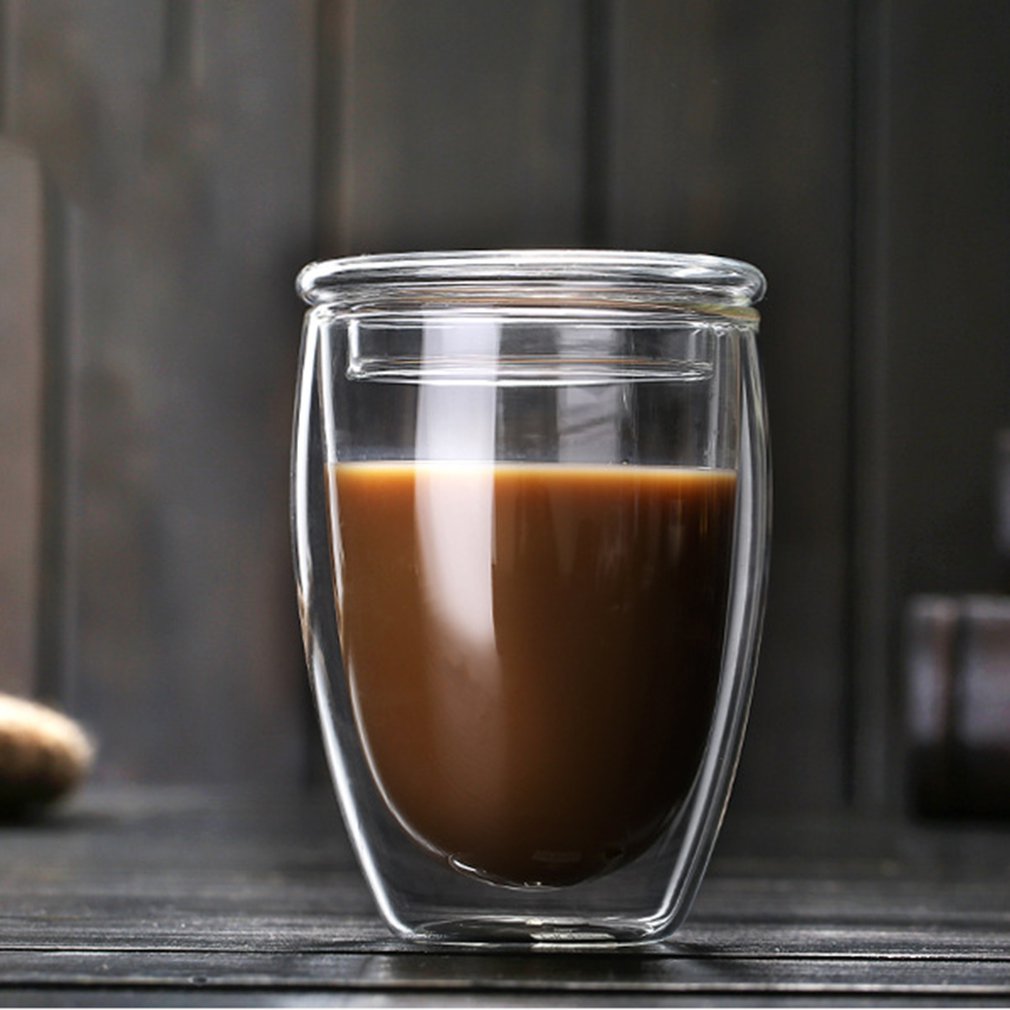 Varmebestandig dobbeltveggisolert glass espressokrus latte kaffeglass / whisky / kaffekopp / tekrus: 350ml