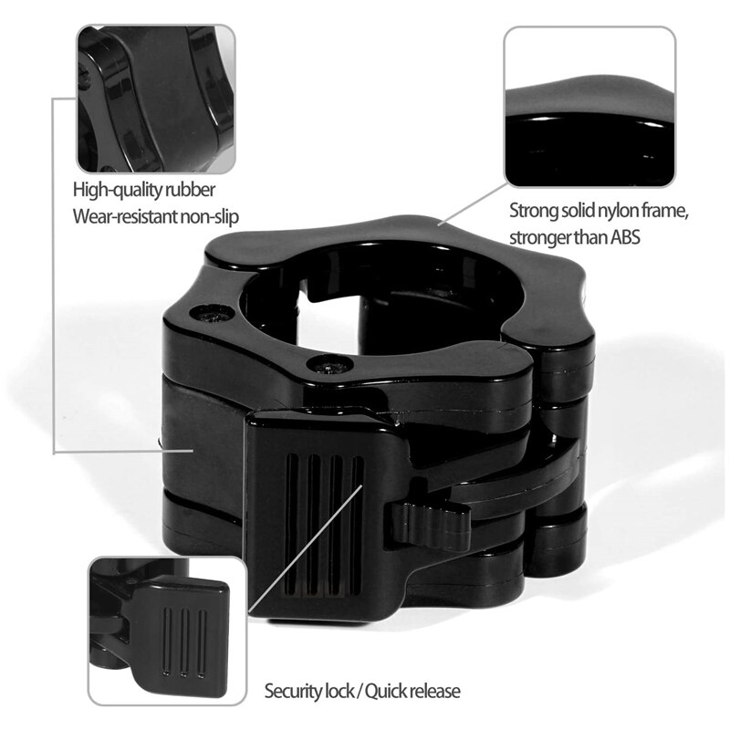 25/50mm Spinlock Barbell Collars Quick Release Barbell Clamps Olympic Weight Bar Clips for Weightlifting and Strength Training