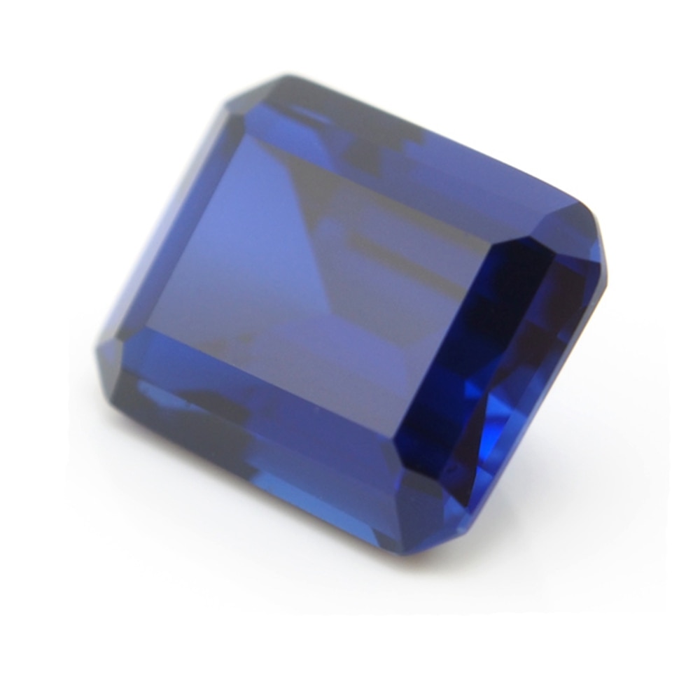 10*12mm 5 Stuk/veel Blue Sapphire emerald cut Blue korund Losse Edelsteen